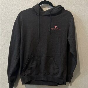 Simply Southern women’s  Charcoal Hoodie with Pink Logo